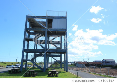 Tsunami evacuation tower on the grounds of Kujukuri sea station 95109152