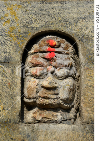 Stone relief, sculpture of Shiva the destroyer in Pashupatinath, Nepal, now destroyed after the earthquake that hit Nepal Stone relief, sculpture of Shiva the destroyer in Pashupatinath, Nepal, now destroyed after the earthquake that hit Nepal 95109731