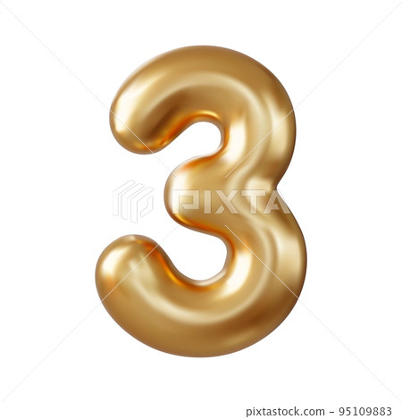 3d Number 3. three Number sign red color. 3d Number 3. three Number sign red color. 95109883