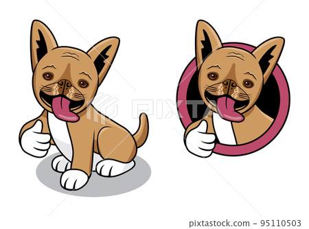 Cute dog cartoon character design illustration , suitable for your design needs, logo, illustration, animation, etc. 95110503