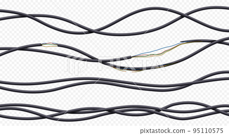 Electric wires, broken black power cables Electric wires, broken black power cables 95110575