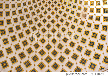 Interior detail of the dome of the Rotunda of Mosta, Malta 95110799