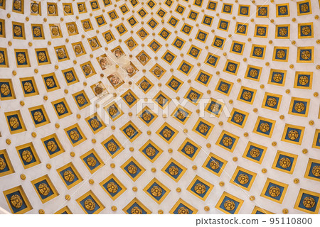 Interior detail of the dome of the Rotunda of Mosta, Malta 95110800
