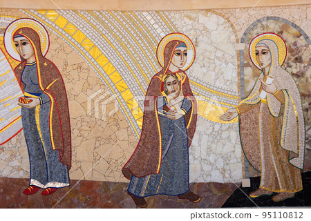 Religious christian mosaics in Ta Pinu, Malta 95110812