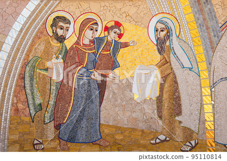 Religious christian mosaics in Ta Pinu, Malta 95110814