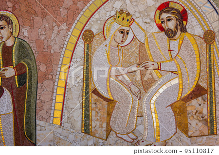 Religious christian mosaics in Ta Pinu, Malta 95110817