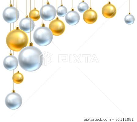Christmas Background Gold Silver Balls Baubles 95111091