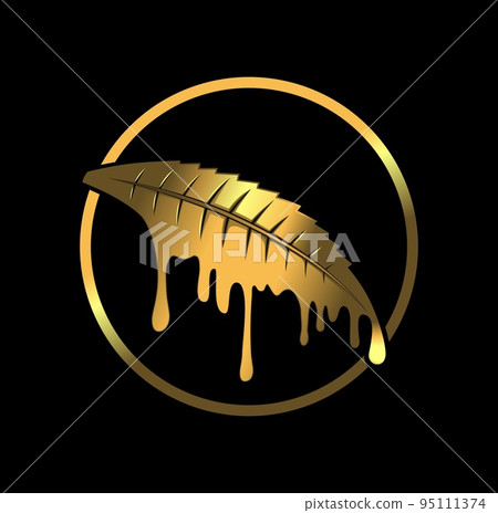 Gold cannabis marijuana leaf design illustration vector eps format , suitable for your design needs, logo, illustration, animation, etc. 95111374