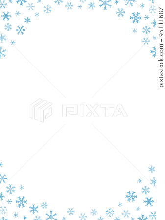 溫柔手繪雪花框素材 溫柔手繪雪花框素材 95111687