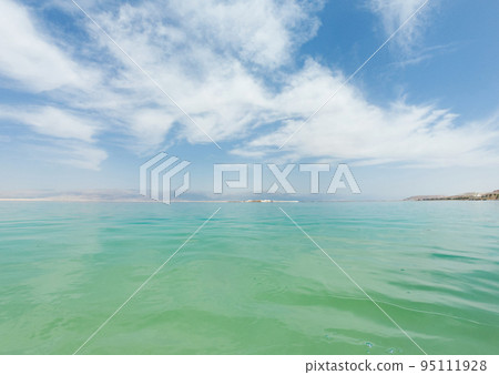 Dead sea, Israel, water and sky background 95111928