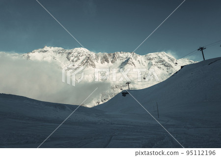 Ski slopes of Val cenis in the french alps Ski slopes of Val cenis in the french alps 95112196