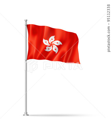 Hong Kong flag isolated on white Hong Kong flag isolated on white 95112338