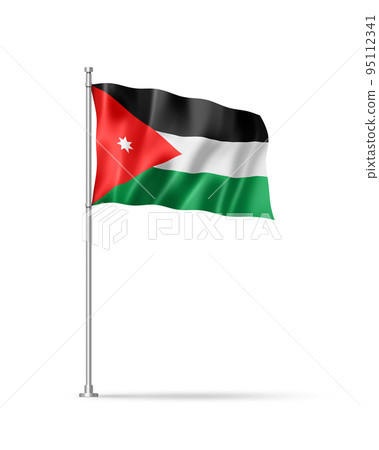 Jordanian flag isolated on white 95112341