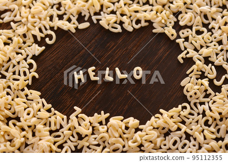 Alphabet shaped pasta Alphabet shaped pasta 95112355