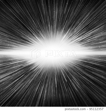 Big bang effect on bright black galaxy sky, square background 95112357