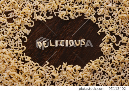 Alphabet shaped pasta Alphabet shaped pasta 95112402
