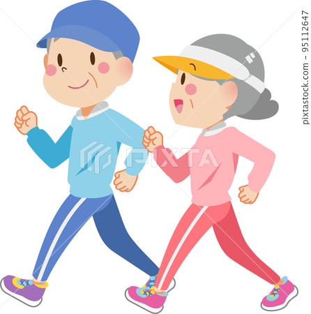 Elderly people walking Elderly people walking 95112647