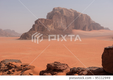 Scenic view of Wadi Rum desert, Jordan Scenic view of Wadi Rum desert, Jordan 95112949