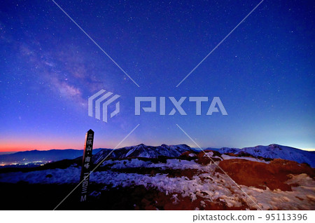 Starry sky (Milky Way) scenery from Kuju Mt. Mimata Starry sky (Milky Way) scenery from Kuju Mt. Mimata 95113396