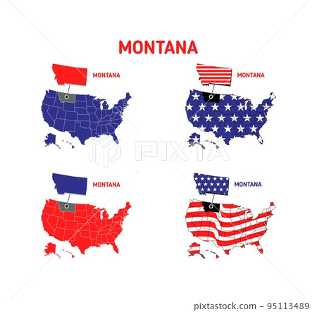 Montana map with usa flag design illustration vector eps format , suitable for your design needs, logo, illustration, animation, etc. Montana map with usa flag design illustration vector eps format , suitable for your design needs, logo, illustration, animation, etc. 95113489