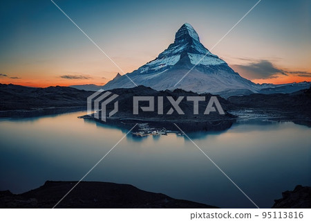 Matterhorn mountain summit at afternoon landscape background 95113816