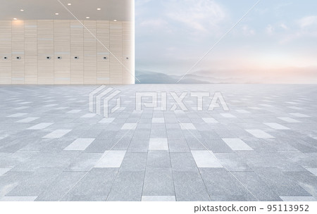 現代建築室內地面背景 95113952