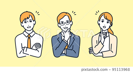 Vector illustration material of a set of office workers who solve problems Vector illustration material of a set of office workers who solve problems 95113968