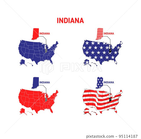 Indiana map usa map with usa flag design illustration vector eps format , suitable for your design needs, logo, illustration, animation, etc. Indiana map usa map with usa flag design illustration vector eps format , suitable for your design needs, logo, illustration, animation, etc. 95114187