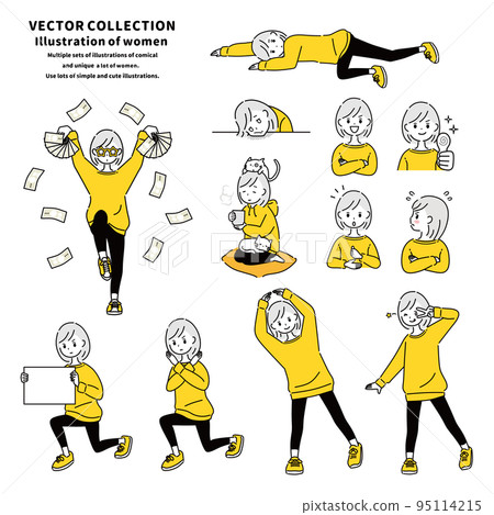 Set of comical women Set of comical women 95114215