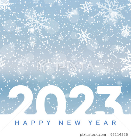 2023 Happy New Year and Merry Christmas card with falling snowflakes. Vector 2023 Happy New Year and Merry Christmas card with falling snowflakes. Vector 95114326