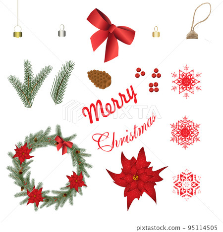 Vector set of Christmas symbols on a white background Vector set of Christmas symbols on a white background 95114505