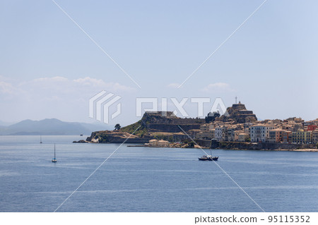 port of Corfu city against the backdrop of Old Fortress, Kerkira, Ionian islands port of Corfu city against the backdrop of Old Fortress, Kerkira, Ionian islands 95115352