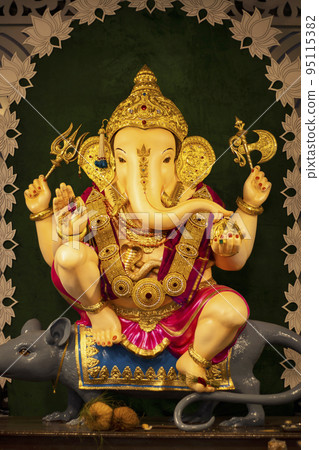 Guruji Talim Ganpati, Laxmi Road, Pune, Maharashtra. 3rd Manache Ganapati  or pre-eminent Ganeshas idols 95115382