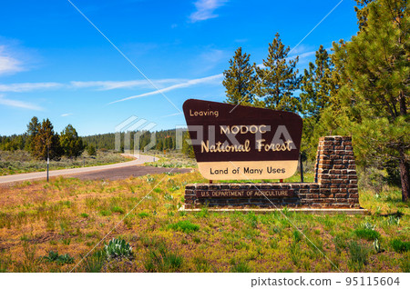 Modoc National Forest street sign located in Northeastern California. 95115604