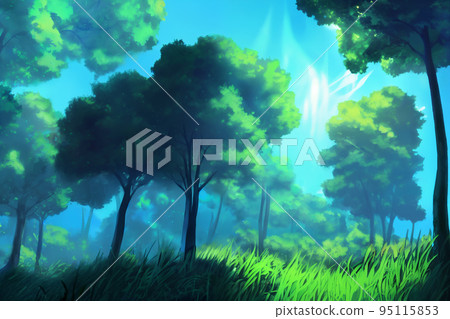 Forest and weeds in the mountains Forest and weeds in the mountains 95115853