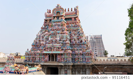 Southern Gopurams of Sri Ranganathaswamy Temple, Srirangam, Trichy, Tamil Nadu, India 95116451