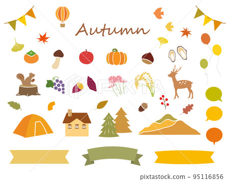 簡單的秋天插圖素材集剪影 簡單的秋天插圖素材集剪影 95116856