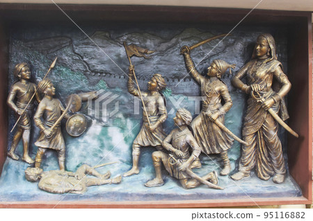 Victory of Swarajya on Torna Fort Sculpture, Shiv Shrushti Garden, Aptale Rd, Junnar, Maharashtra, India 95116882