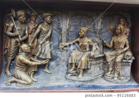 Young Shivaji Maharajs justice sculpture, Shiv Shrushti Garden, Aptale Rd, Junnar, Maharashtra, India Young Shivaji Maharajs justice sculpture, Shiv Shrushti Garden, Aptale Rd, Junnar, Maharashtra, India 95116883