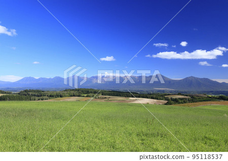 Hokkaido Tokachi mountain range and earth 95118537