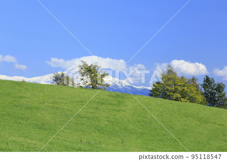 Hokkaido: Trees and grasslands beginning to change colors 95118547