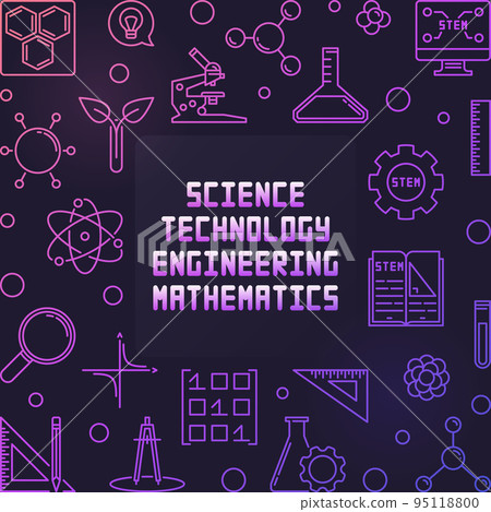 Science, Technology, Engineering and Math colorful frame 95118800