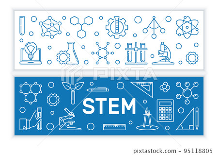 STEM vector concept outline modern horizontal banners 95118805