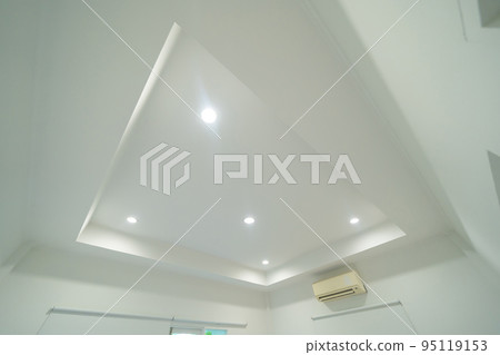 Concealed lighting ceiling or coffer ceiling at home or house. Interior design decoration. Concealed lighting ceiling or coffer ceiling at home or house. Interior design decoration. 95119153