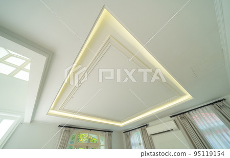 Concealed lighting ceiling or coffer ceiling at home or house. Interior design decoration. Concealed lighting ceiling or coffer ceiling at home or house. Interior design decoration. 95119154