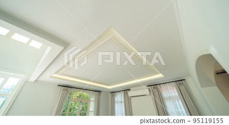 Concealed lighting ceiling or coffer ceiling at home or house. Interior design decoration. Concealed lighting ceiling or coffer ceiling at home or house. Interior design decoration. 95119155