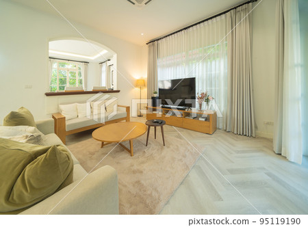 White luxury modern living room interior and decoration at home or house, interior design. Lifestyle. White luxury modern living room interior and decoration at home or house, interior design. Lifestyle. 95119190