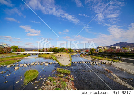 Demachi Stepping Stones in the Autumn Sky Kyoto Demachi Stepping Stones in the Autumn Sky Kyoto 95119217