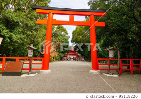 Shimogamo Shrine Looking at the tower gate from the second torii gate Kyoto Shimogamo Shrine Looking at the tower gate from the second torii gate Kyoto 95119220