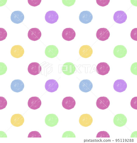 圓點無縫圖案、柔和色點圖案、手繪圖案、手繪紡織圖案 95119288